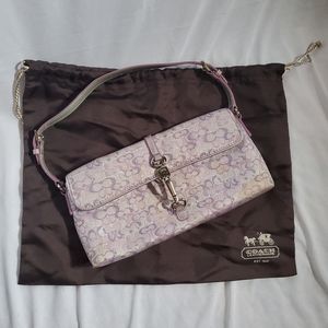 Coach Signature Purple & Silver Shoulder Bag